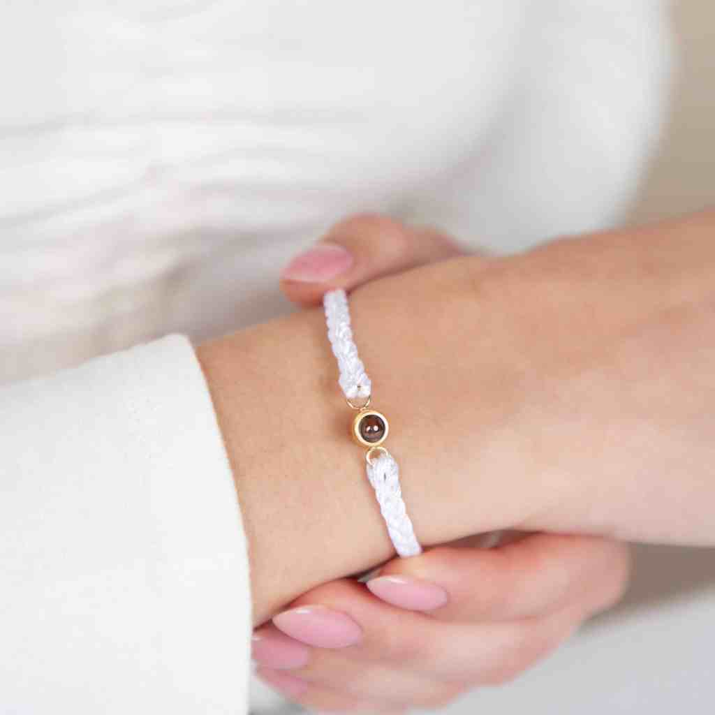 Personalised Bracelet With Photo Inside White
