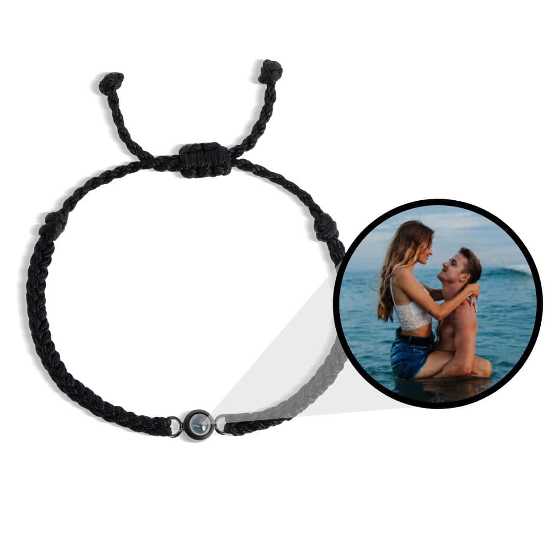 Personalised Bracelet With Photo Inside Black